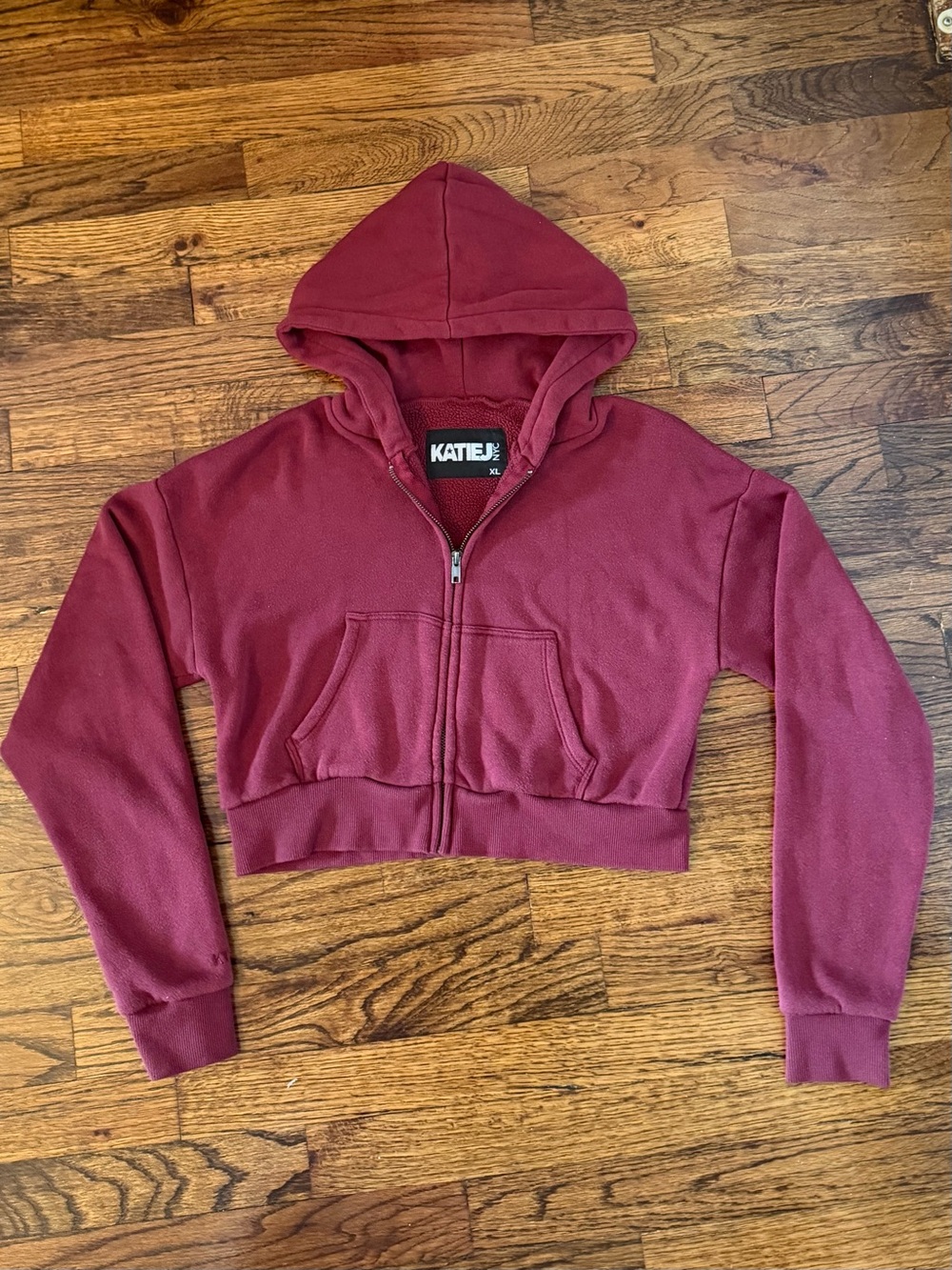 Katie J NYC Dylan Crop Zip-Up Hoodie